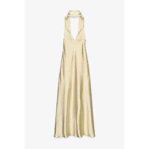 ZARA FOULARD SATIN MAXI DRESS